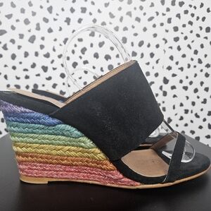 Colorful Rainbow Wedge Sandals